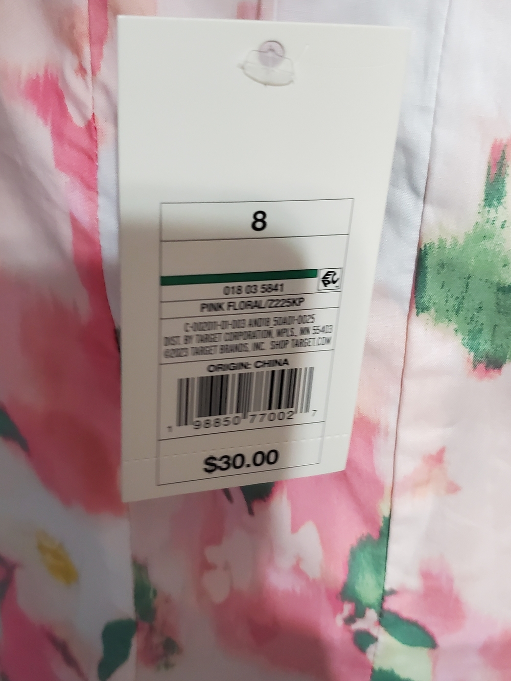 NWT a new day Pink Cream Floral Scoop-Neck Mini Dress Fit & Flare Women's Size 8 - Picture 4 of 7
